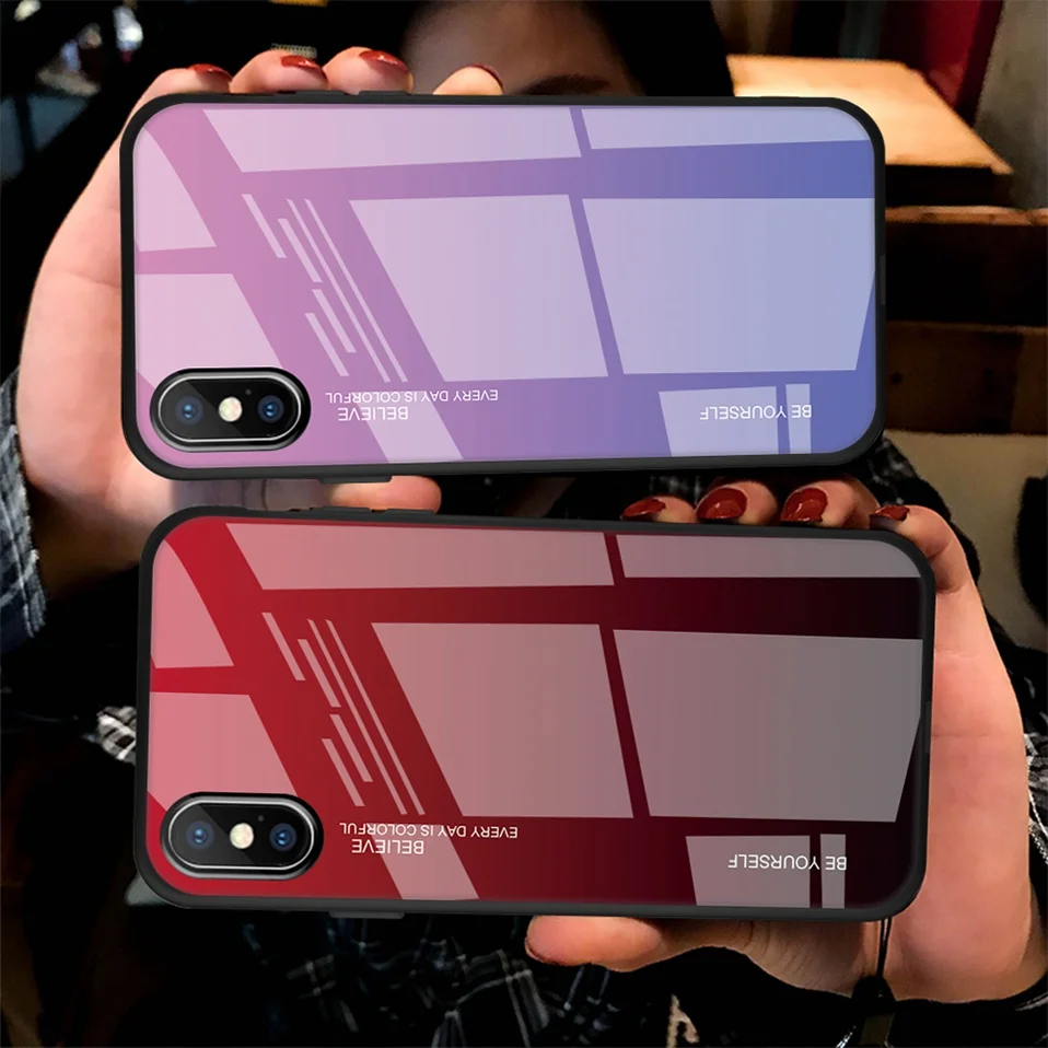 Luxury Glass Case For iPhone X XS Max Cover Shockproof Phone Case For Coque iPhonexs iPhone X 10 XR XS Max 8 7 6 6S Plus Cases   (10)