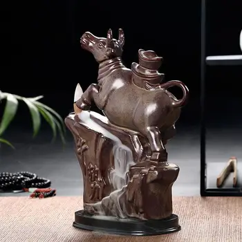 

Cattle Gold Ingot Censer Creative Home Decor Letter Print Incense Holder Backflow Incense Burner Use In Home Office Teahouse