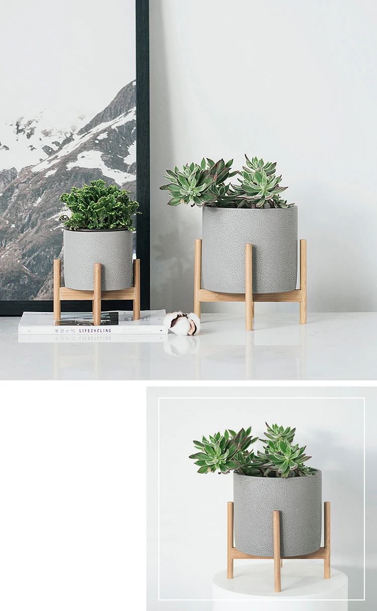 suporte cimento carnudo vaso de flores criativo