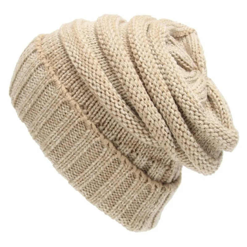 

Hot Sale Women Knnited Beanie Hat women Cap Spring Autumn Winter ladies' Hats Caps Solid Color Knitted Winter Female Hat