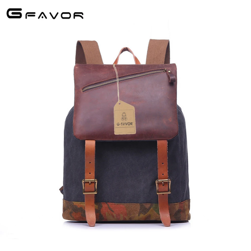 

Retro Wear-resisting Canvas Bag Men High-capacity Backpack Trend Student Schoolbag Fashion Multi-function Travel Walk Knapsack