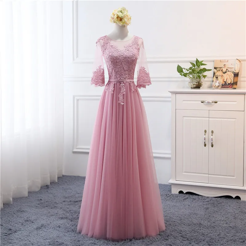Женское платье подружки невесты Dusty Rose с милыми бабочками и коротким рукавом