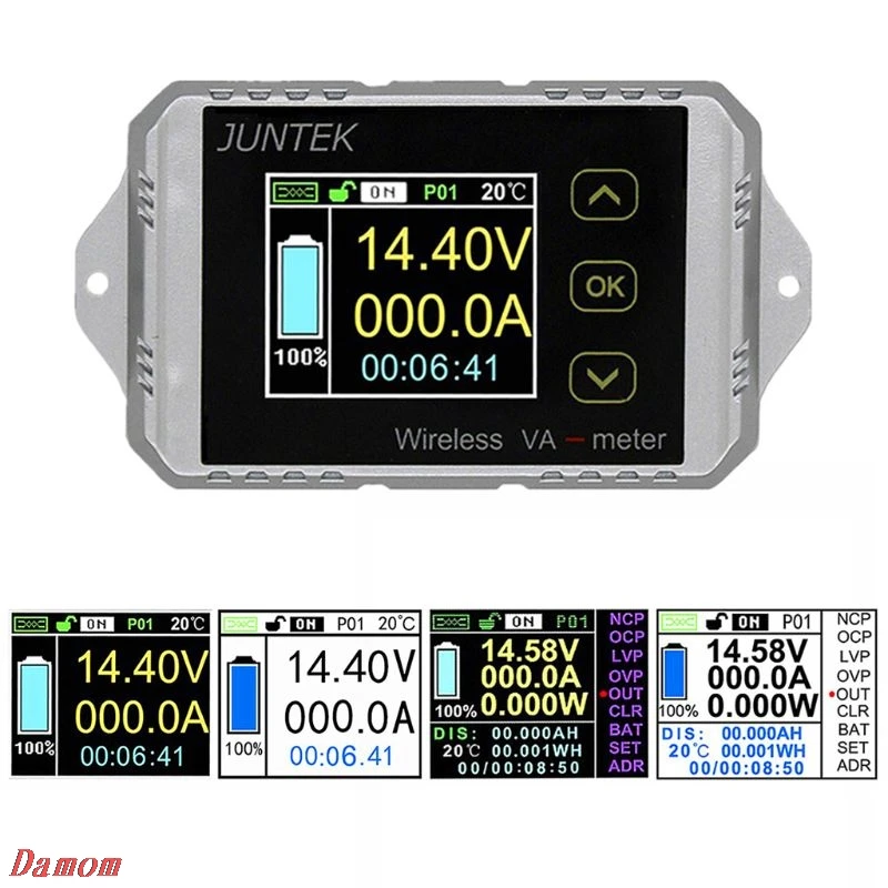 Kopen DC 120V 50A ~ 300A Draadloze Ampèremeter Voltage KWh Watt Meter Auto Batterij Coulombmeter 2019 NIEUWE
