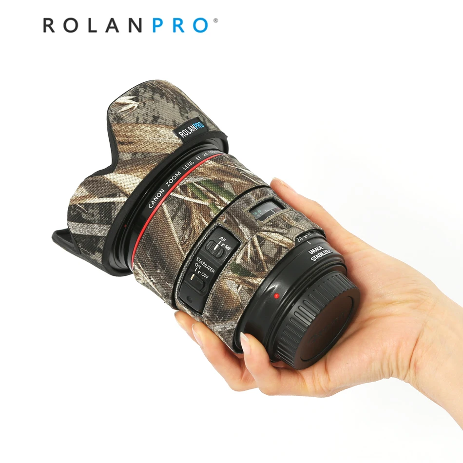 Линзы ROLANPRO камуфляжный чехол от дождя для Canon EF 24 105 мм f4 L IS II USM защитный