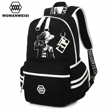 2017 Japanese Anime One Piece Printing Backpack For Teens Baymax Cat Canvas Fashion Student School Bag Brand Female Male Bagpack