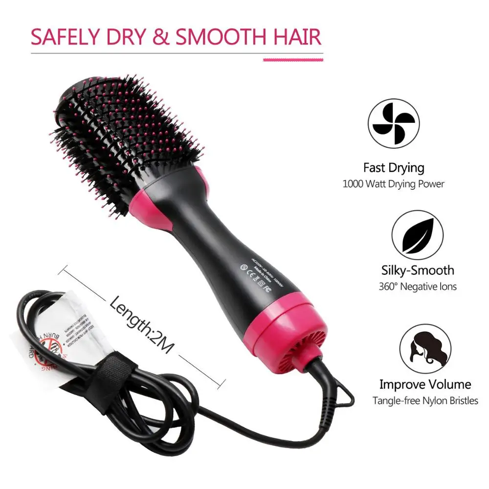 2 in 1 multi-function Hot Air Curling Iron comb rotating hot hair brush curler wheel rotating styler comb shape hair flat iron 2 in 1 multi-function Hot Air Curling Iron comb rotating hot hair brush curler wheel rotating styler comb shape hair flat iron