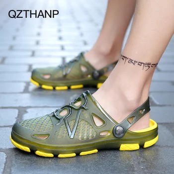 

2018 Summer Sandals Luxury Brand Men Beach Shoes Casual Men Sandals Fashion Plastic Sandals Male Cave Wading Water Shoes Sandals