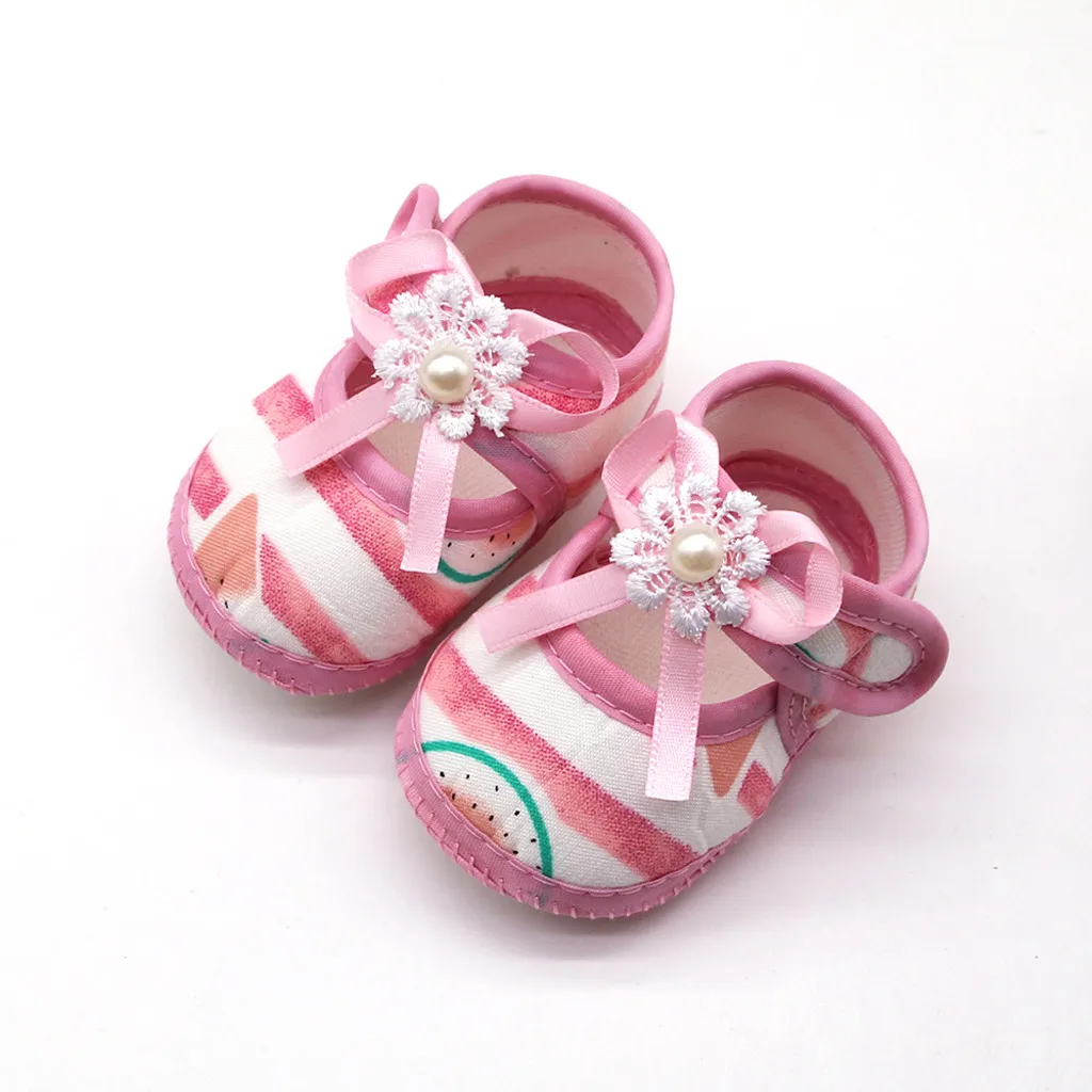 

SAGACE Watermelon Print Princess Newborn Baby Girls Prewalker Shoes Cute Toddler Shoes Infant Boys Soft Sole Baby Single Shoes