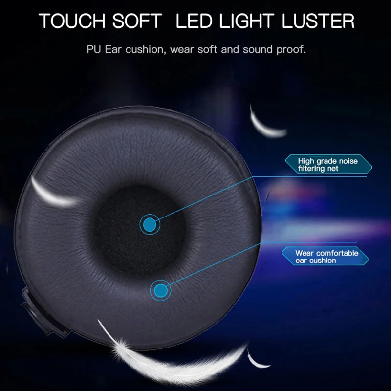 Teamyo Bluetooth Headphones Cat Ear Wireless Earphone microphone Flashing Glowing Headset With LED Light For PC Laptop Adult Kid