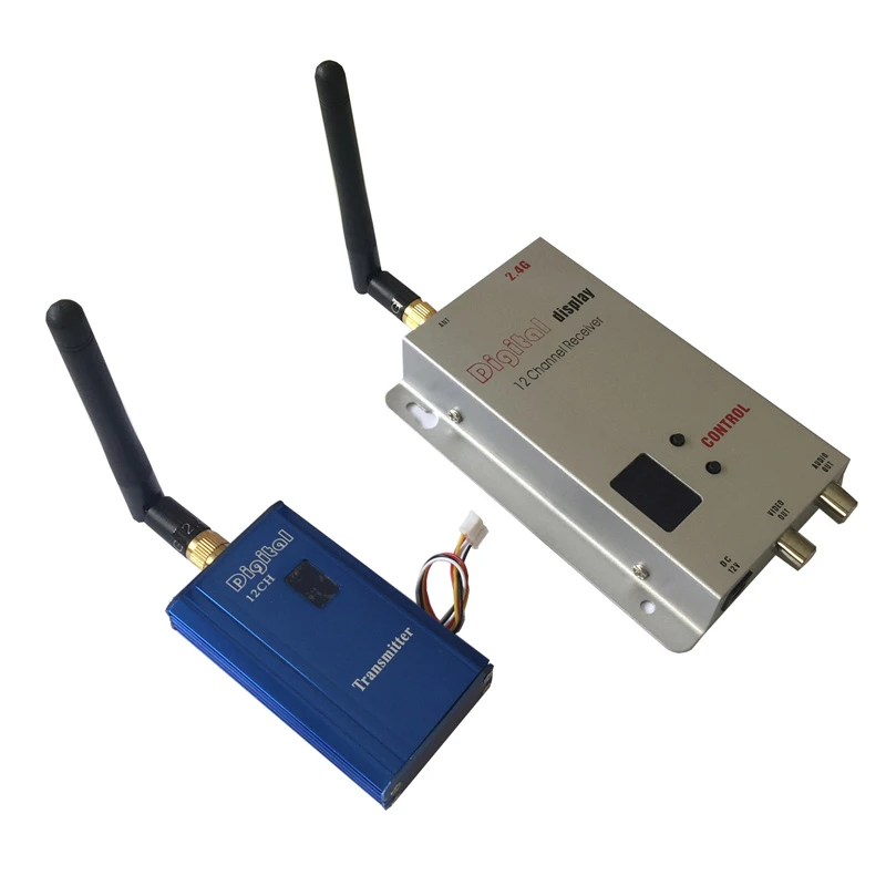 2.4G 1000MW Wireless Audio Video Transmitter CCTV Monitoring Receiver 12 Channel Receiver & Transmitter 