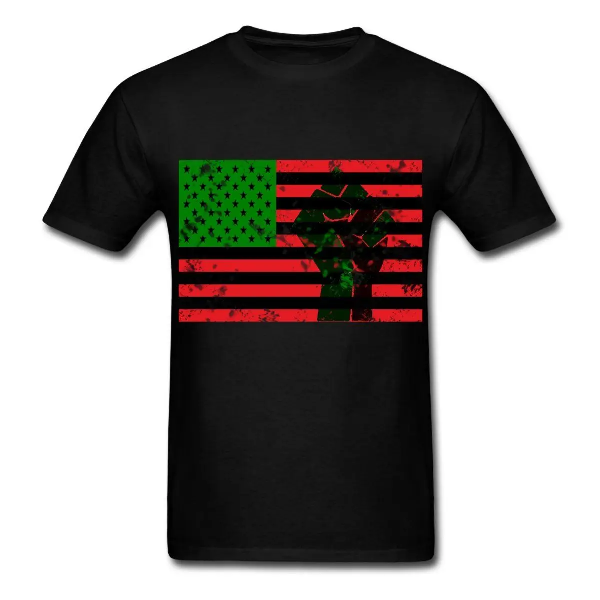 

Pan African Flag With Fist Men's T-Shirt Newest 2017 Fashion Stranger Things T Shirt Men Round Neck Teenage Pop Top Tee