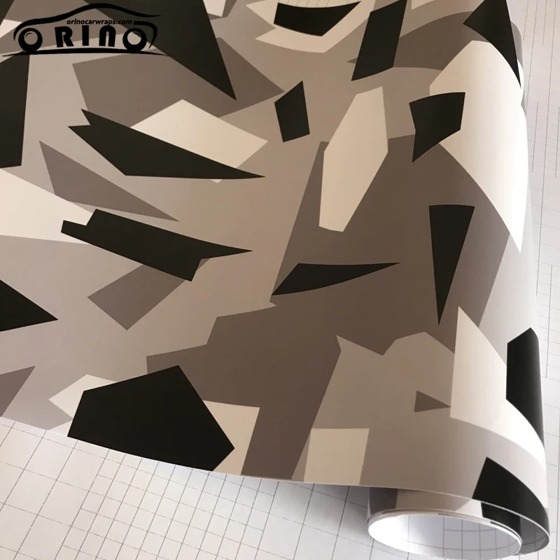 Black White Grey Camouflage Vinyl Wrap Sticker-5