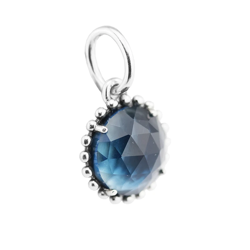 

DIY Fits for Pandora Bracelets Charms with Midnight Blue Crystal 100% 925 Sterling Silver Beads fine Jewelry Free Shipping