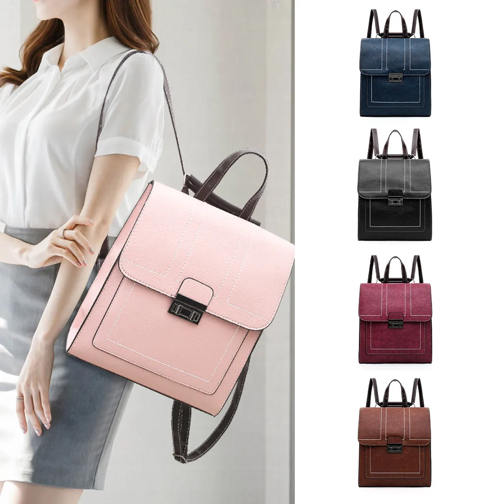 Кожаный рюкзак женская повседневная сумка mochila feminina escolar Женская деловая дикая