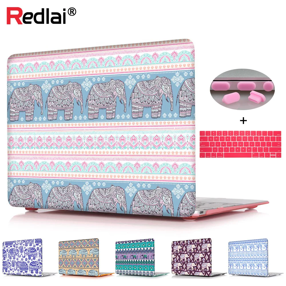 Redlai этнический слон принт Пластик жесткий чехол для Macbook Air Pro retina 11 12 13 15 ноутбук сумка Air13 A1932 чехол