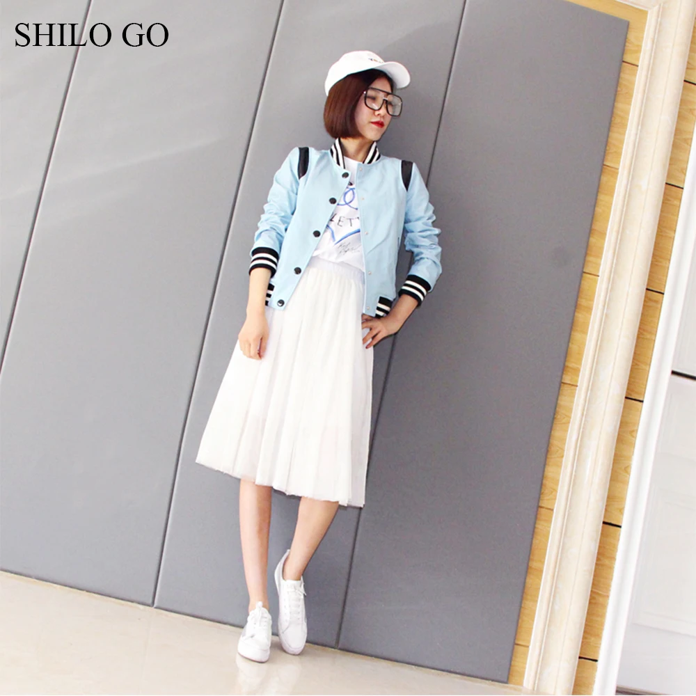 Veste Mode Printemps Aller Unique Mouton Baseball Bleu Lumière Rose Véritable O De Cou Manteau Poitrine Shilo Cuir Femmes En Peau X5xXAY