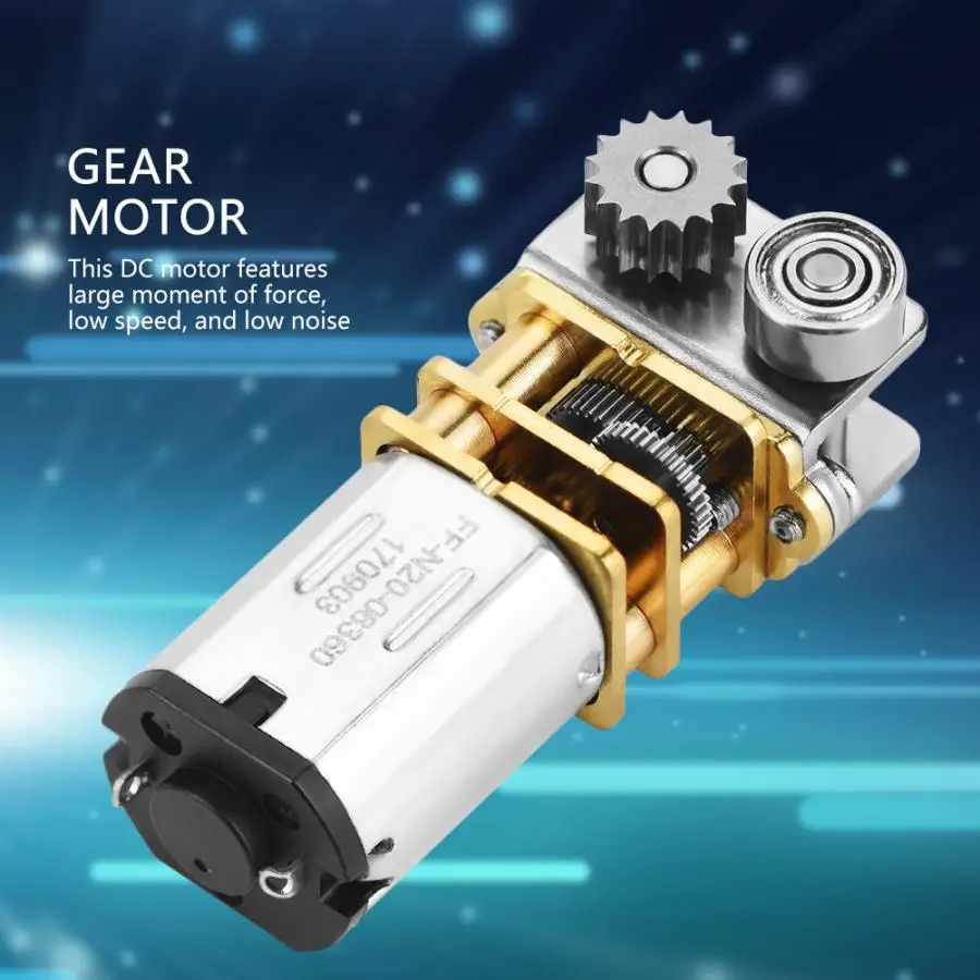 

12V Micro Gear Motor Brush DC Motor 11RPM N20 Right Angle Metal Gearbox Micro Gear Motor for Printing Pen