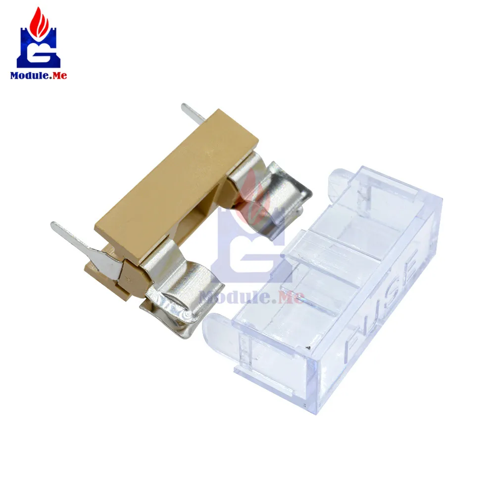 10PCS Panel Mount PCB Fuse Case Holder With Cover For 5x20mm Fuse 250V 6A New