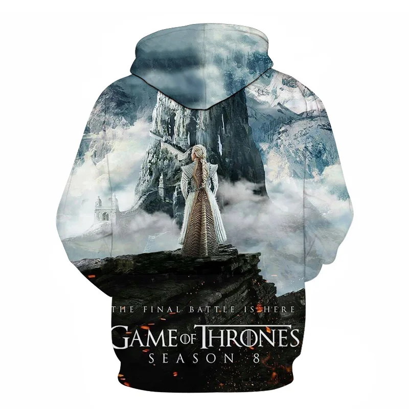 New Movie Game of thrones Hoodie Men Women All characters Cosplay 3d Sweatshirts Hoodies Casual Men Streetwear Pullover 6XL