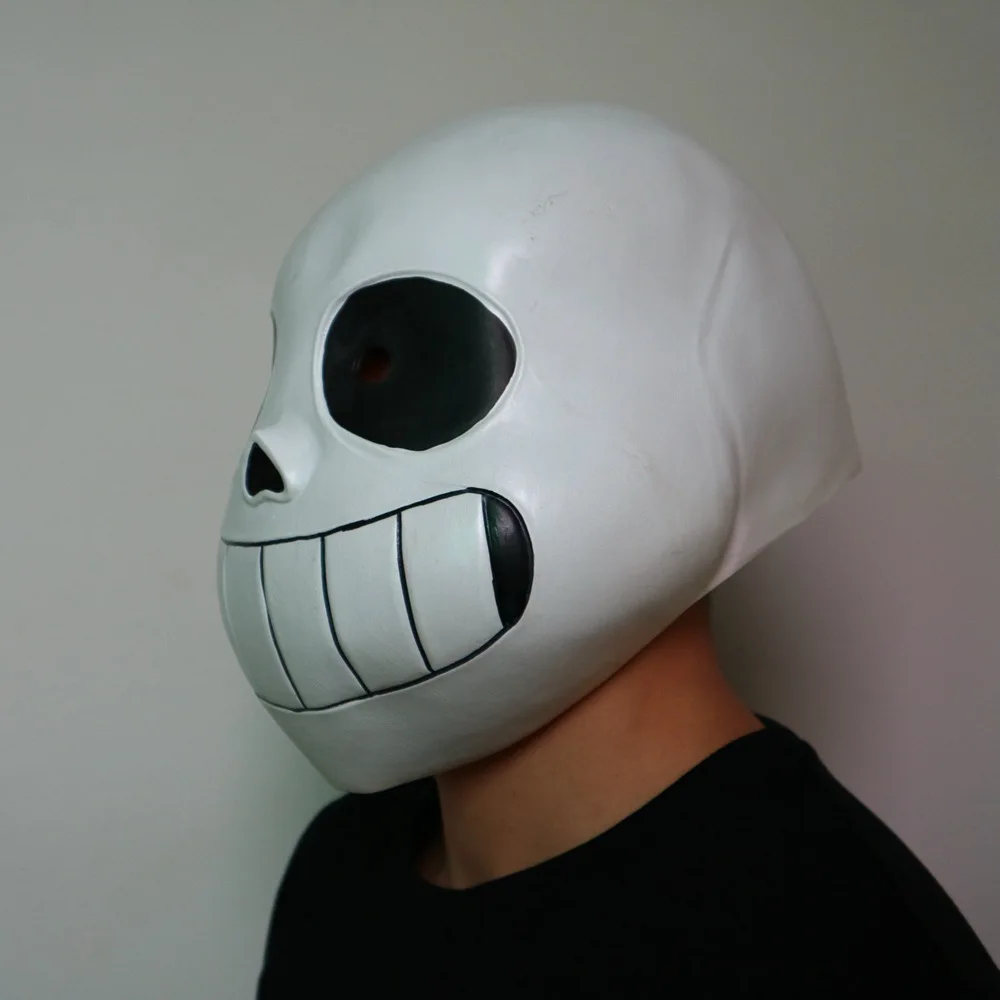 Взрослый Undertale COOL SKELETON Sans Косплей латексная маска для хеллоуина череп Cos головной убор косплей аксессуар белый черный синий глаз Sans