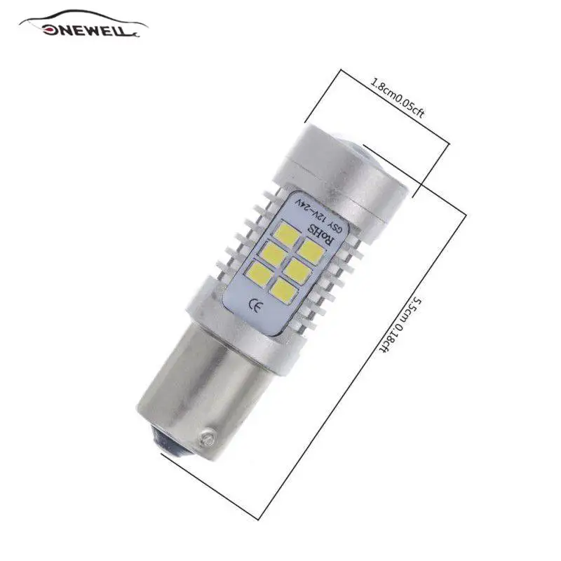 S25 6500 к Автомобильный светодиодный BA15S 1156 P21W 21SMD светодиодный налобный фонарь световой сигнал Цвет: белый/желтый Высокое Мощность лампы 12 V/24 V