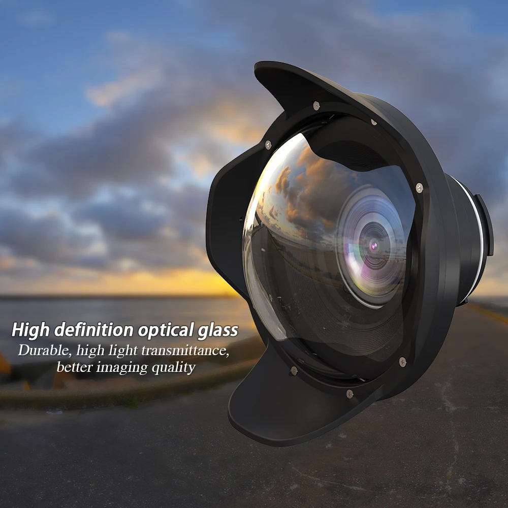  Underwater 40m Photography Wide Angle Lens Dome Port For Canon M3 11-22mm 22mm 18-55mm Housing Case Camera Fisheye Filter Hood
