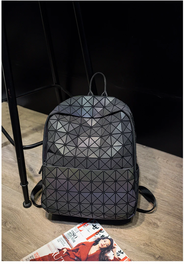 Lasen Bag New BaoBao Luminous Backpacks Female Fashion Girl Daily Backpack Geometry Package Sequins Folding Bao Bao School Bags (15)