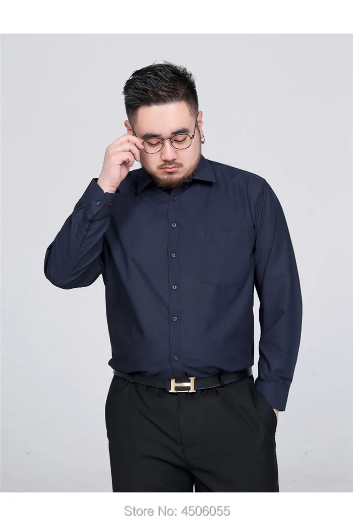 Высокое качество рубашки для мужчин Camisas Белый Черный Мужская s рубашка с длинным рукавом формальный офис бизнес размера плюс 5XL 6XL 7XL 8XL блузка