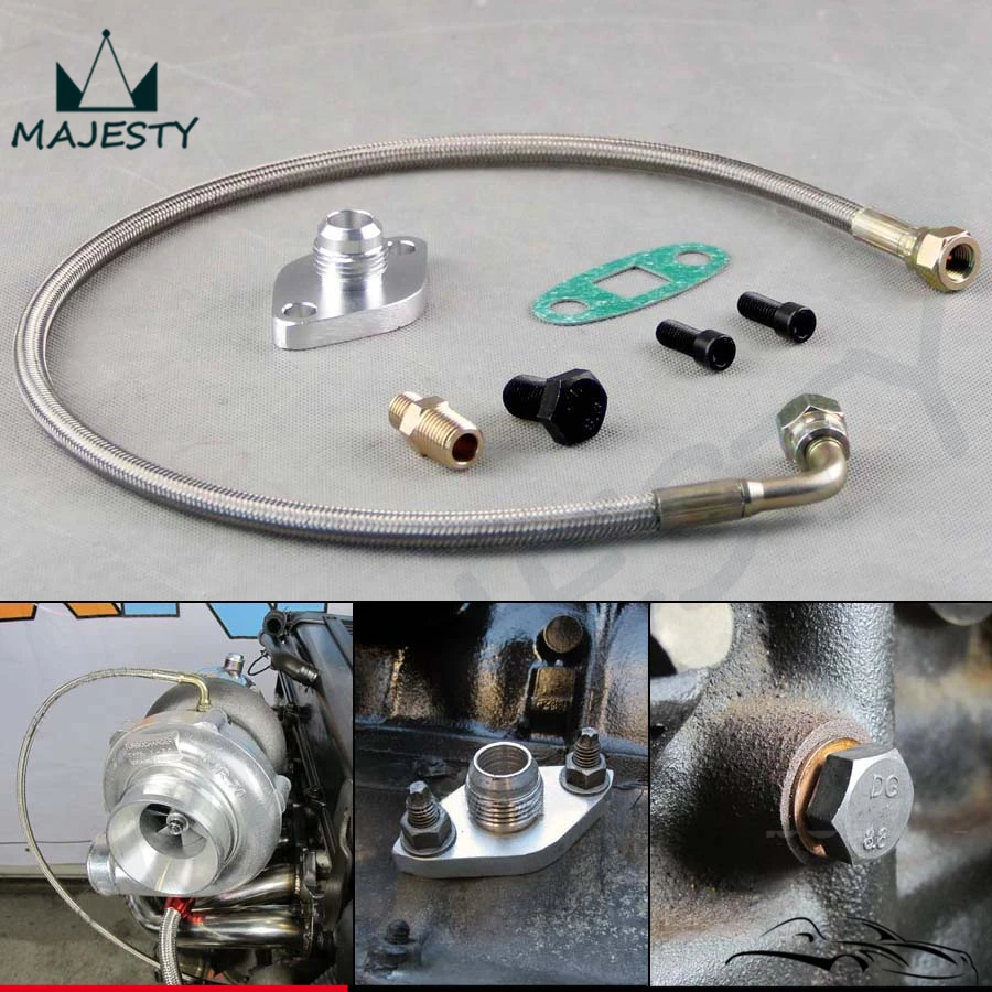 

Oil Feed Line Kit Flange for Toyota Supra 1JZGTE 2JZGTE 1JZ/2JZ Single Turbo