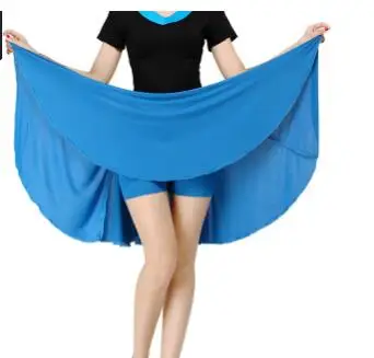 1 шт./лот, Женская однотонная плиссированная юбка для латинских танцев, женская модная квадратная Однотонная юбка для танцев, летняя юбка ярких цветов для танцев