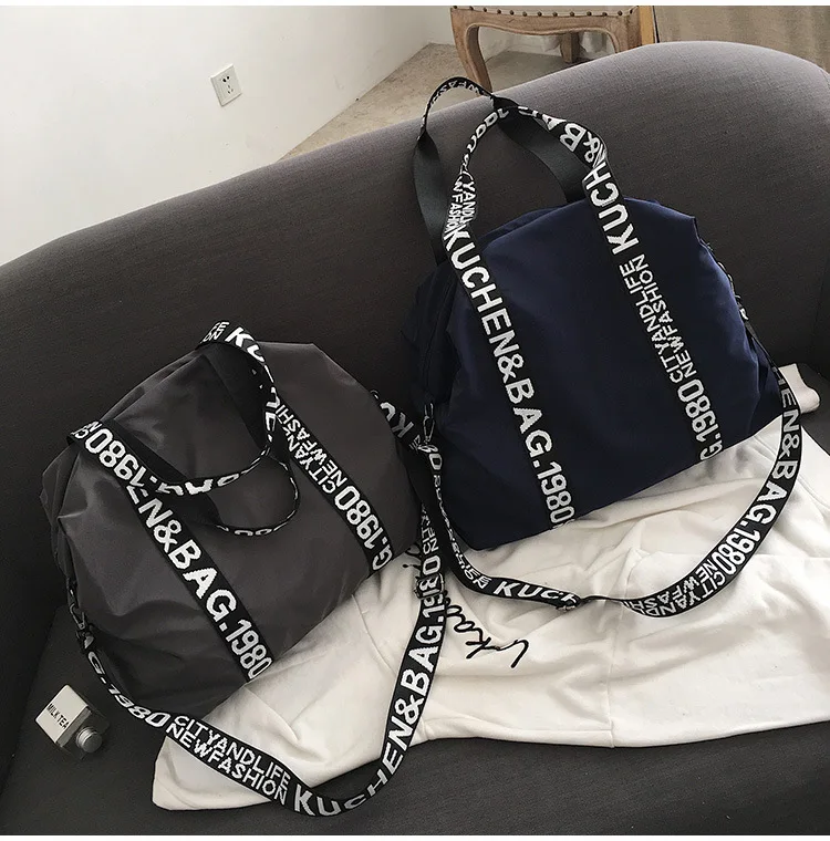 Женские дорожные сумки 2018 модные нейлоновые непромокаемые большие емкости Сумка-тоут с буквенным принтом для багажа