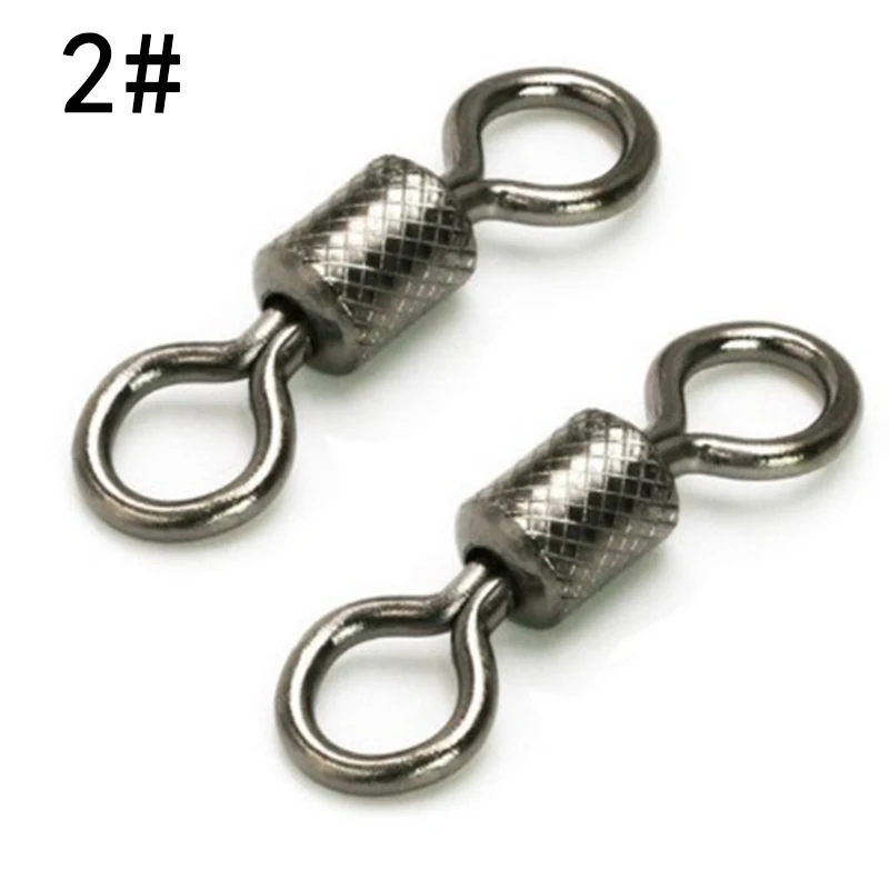 

50pcs Set Fishing Barrel Bearing Swivel Solid 6 Shaped Ring Connector Silver Kit