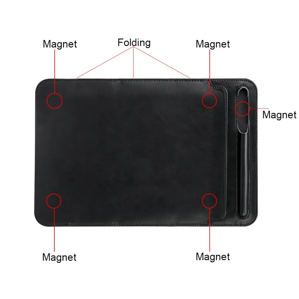 Роскошный кожаный чехол Jisoncase для iPad Pro12.9 дюймов защитный с отделением карандашей