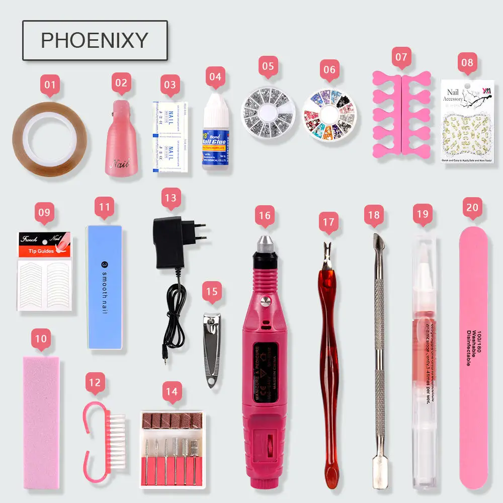 Nail Set 36w UV LED Lamp For Nail 20 Color Gel Polish Nail Drill Machine Manicure Electric Manicure Handle Kit Manicure Set