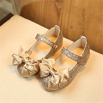 

Xinfstreet Baby Girls Shoes Bling Soft Bow Kids Girls Shoes Dance Flats Toddler Children Princess Shoes Girls Size 21-36