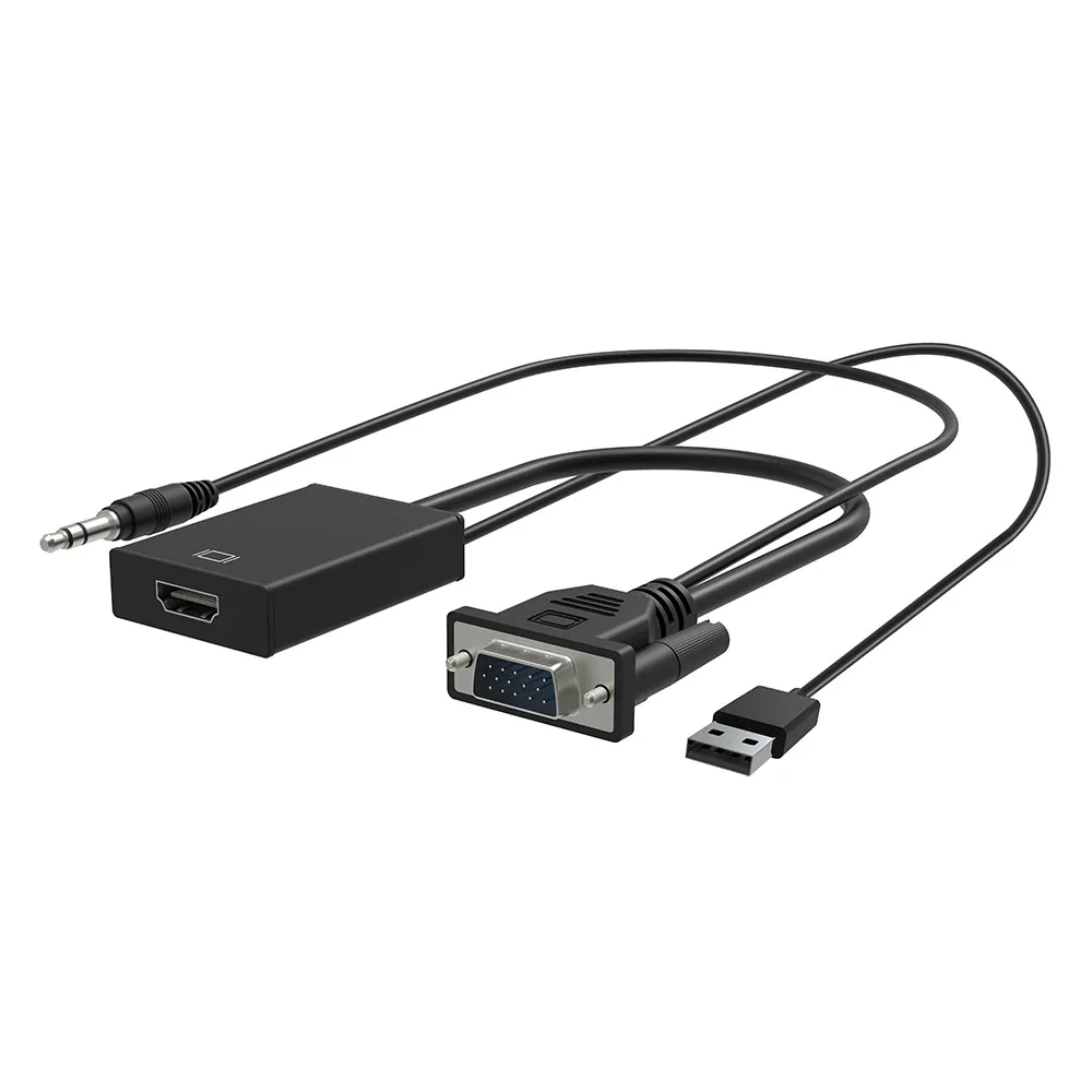 Преобразователь из VGA в HDMI адаптер Выход 1080P HD+ Аудио ТВ AV HD ТВ Видео кабель конвертер адаптер для ТВ ПК ноутбук проектор