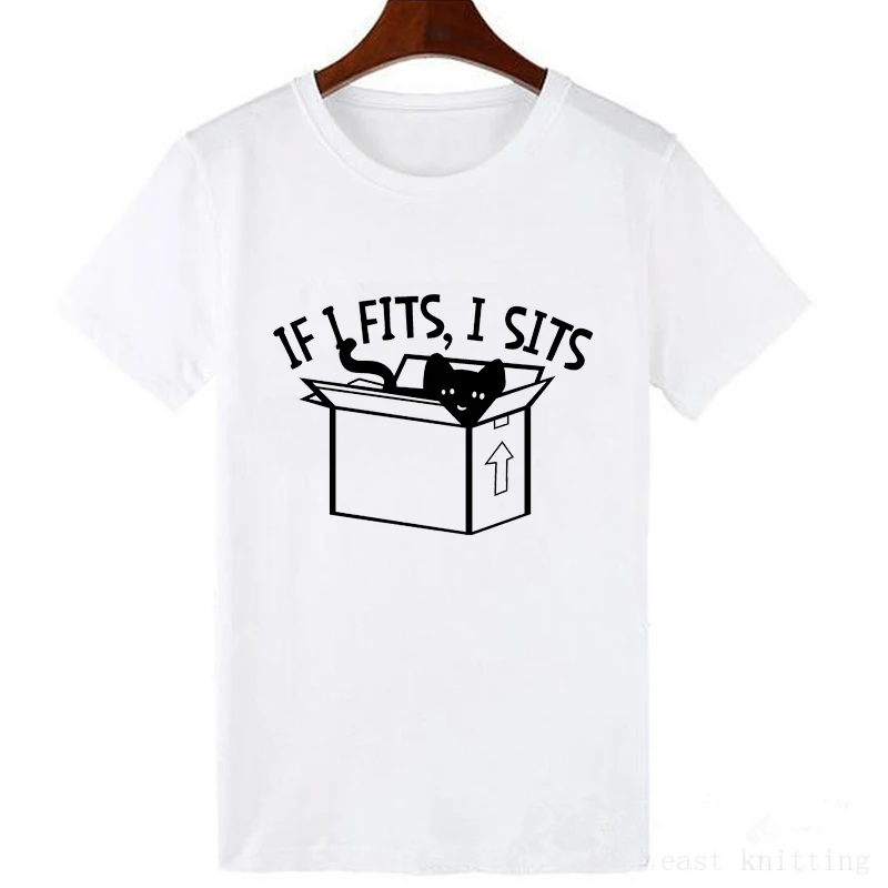 Женская футболка с принтом кота, Повседневная футболка с коротким рукавом, Женская свободная футболка с круглым вырезом, женская футболка, топы - Цвет: WTQ0012-white
