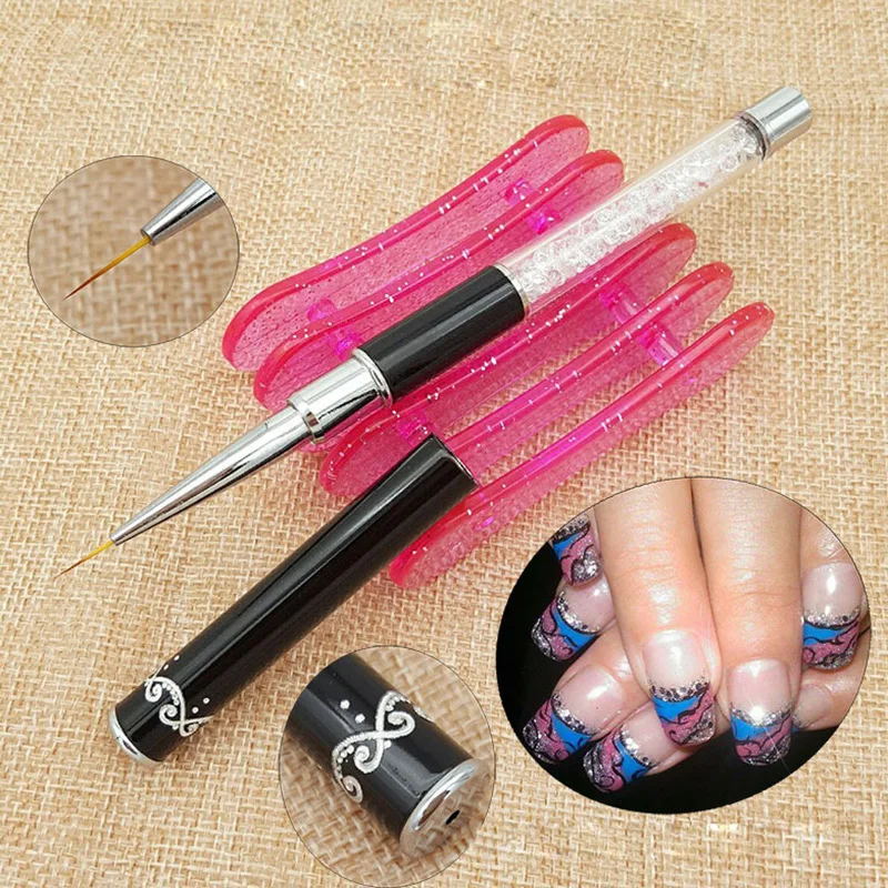 

1PC 9mm Nail Art Brush Painting Flower Drawing Line Pen Acrylic UV Gel Polish Nails Tips Design Tool Manicure Brushes New Liner