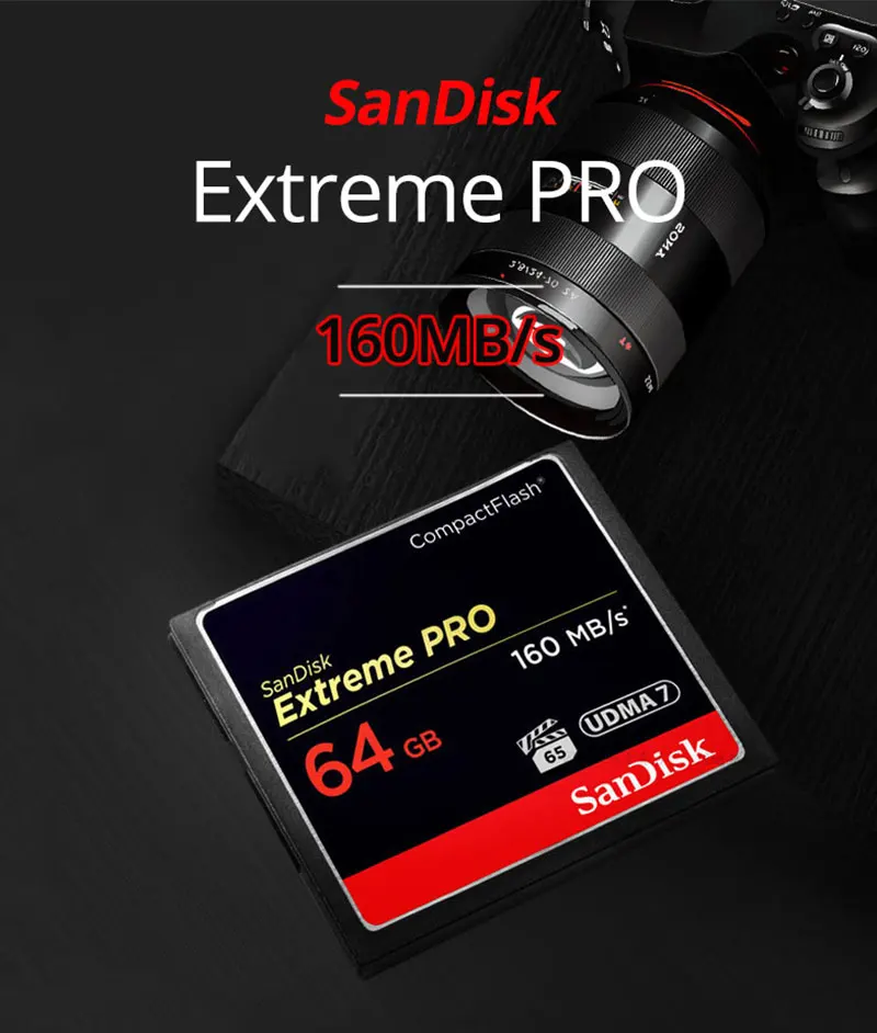 Карта памяти SanDisk, 16 ГБ, 32 ГБ, 64 ГБ, 128 ГБ, cf-карта extreme PRO, высокоскоростная Компактная флеш-карта для DSLR и HD видеокамеры, скидка