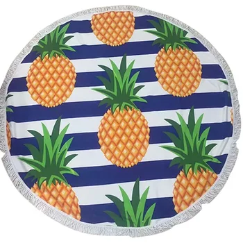 

Polyester Lotus Printed Round Beach Towel Dream Catcher Pattern Seaside Vacation Camping Mat Mandala Tassel Large Beach Shawl