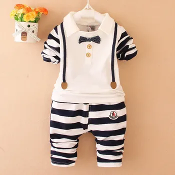 

New Baby Boy Set TWO PIECES Striped Pullover Clothes Baby Baby Boy Clothing 6BST00