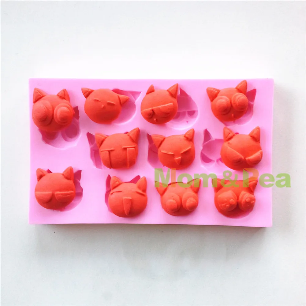 

Mom&Pea 0554 Free Shipping Cartoon Fox Shaped Silicone Mold Cake Decoration Fondant Cake 3D Mold Food Grade Silicone Mould