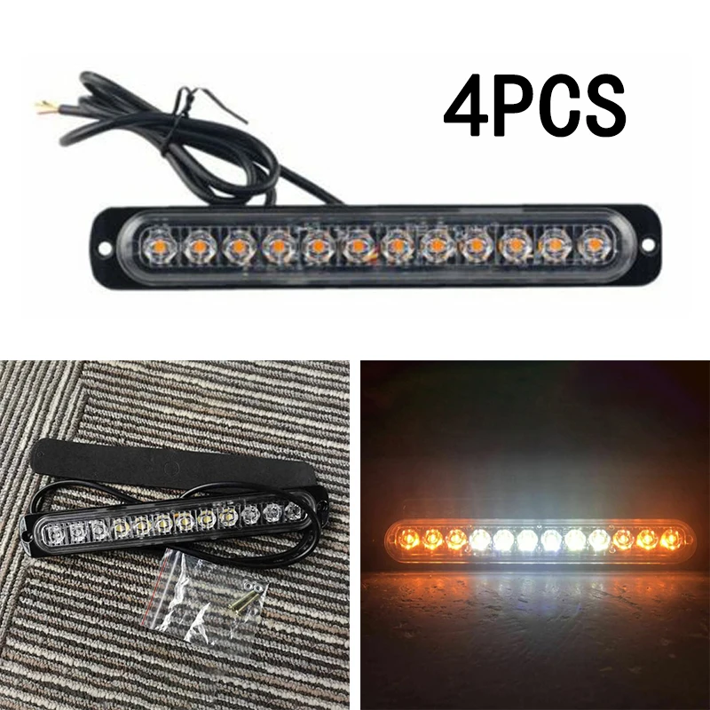 4 шт. 12LED автомобиль стробоскоп свет грузовик вспышка опасности Маяк предупреждающий водонепроницаемый сигнал лампы дневные ходовые огни Foglight