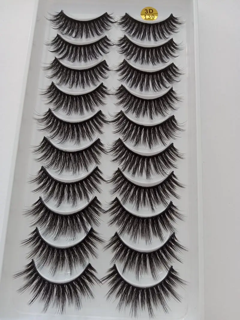 Все виды 10 пар ручной работы натуральные длинные 3d норковые ресницы для создания привлекательного макияжа глаз - Цвет: 3D130