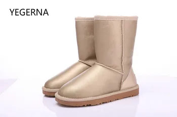 

Australia Classic fashion boots women boots Nature fur Wool real sheepskin leather snow boots for women warm shoes High Quality