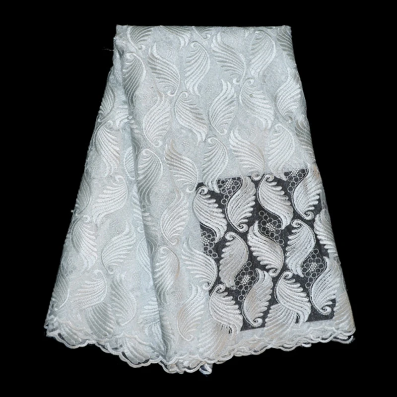 

Embroidered white color french net tulle lace fabric material nice mesh high quality African net lace fabric for wedding dress