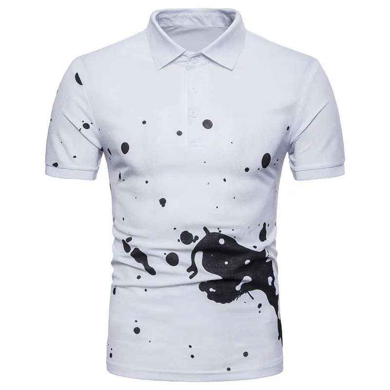 Dropshipping New Polo Shirt Men 3D Printed paint printing
