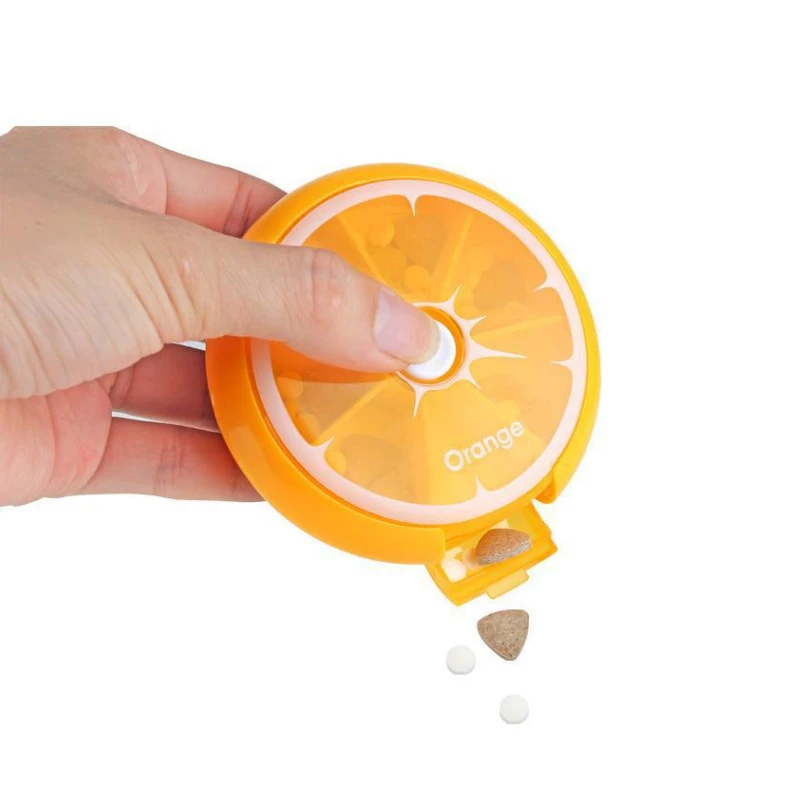

Protable Weekly Rotating Pill Box Travel Case Splitter Organizer Medicine Box Cutter 7 Day Pill Container 3 Colors Optional