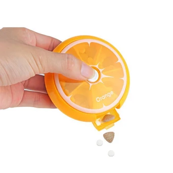 

Protable Weekly Rotating Pill Box Travel Case Splitter Organizer Medicine Box Cutter 7 Day Pill Container 3 Colors Optional