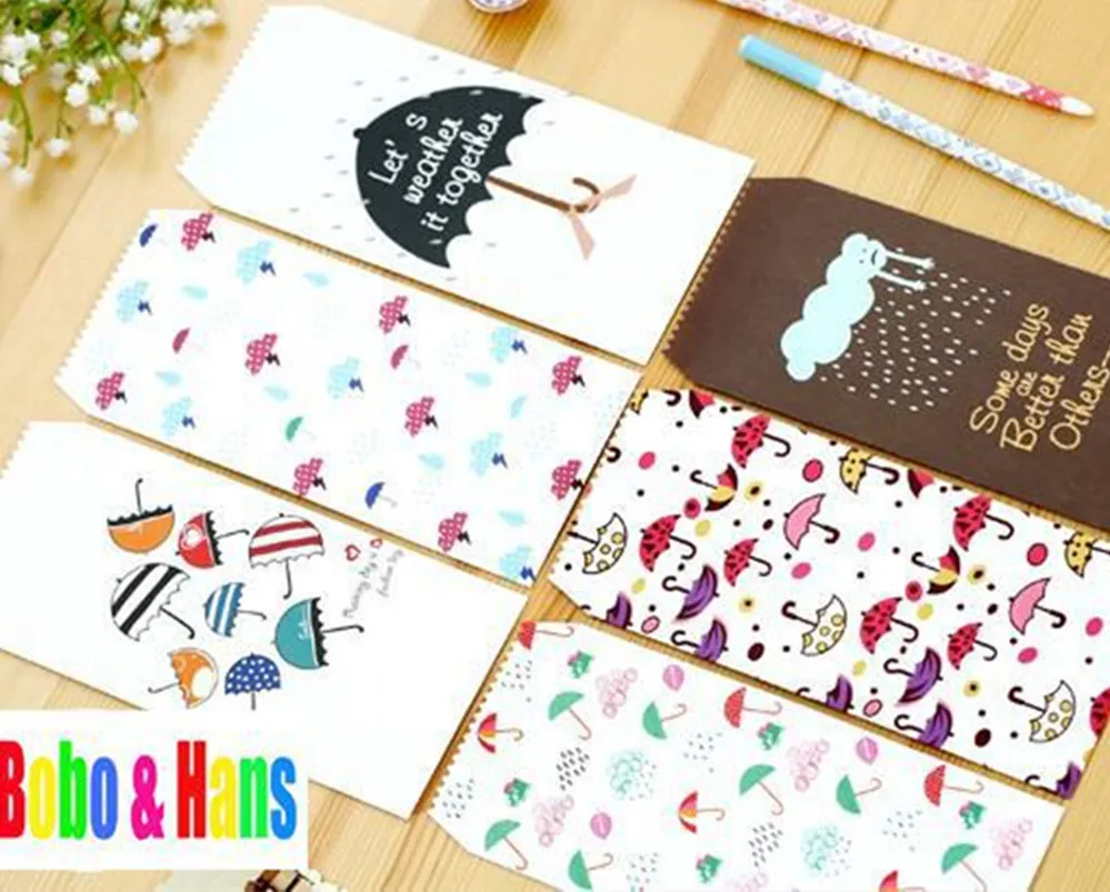 

New 1 lot = 5 pcs fashion Umbrella Stationery paper envelope